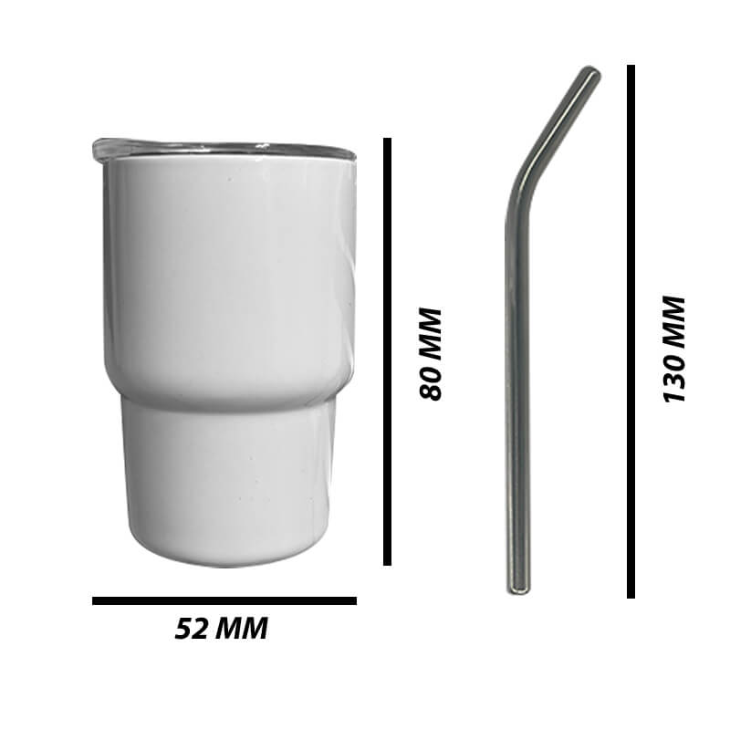 Personalised 3oz White Stainless Steel Shooter Tumbler Photo Gift