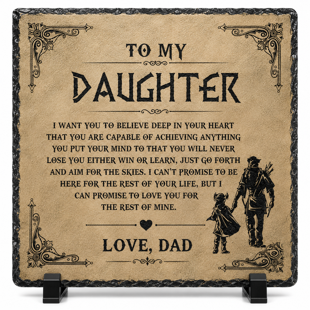 To My Daughter Rock Slate Plaque – Inspirational Gift from Dad