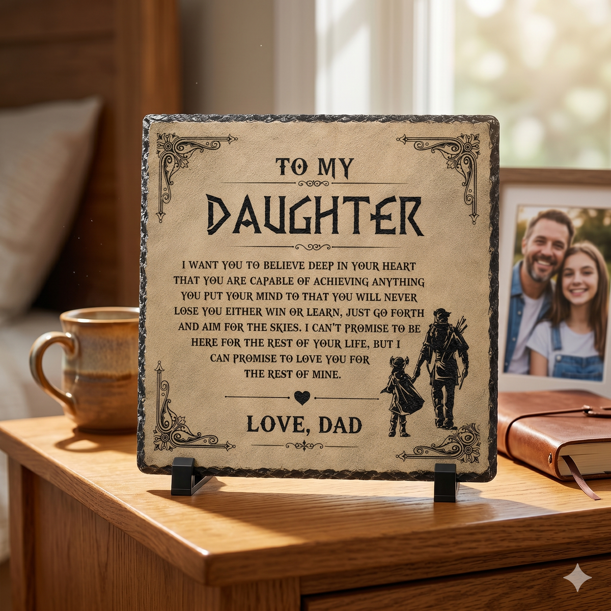 To My Daughter Rock Slate Plaque – Inspirational Gift from Dad