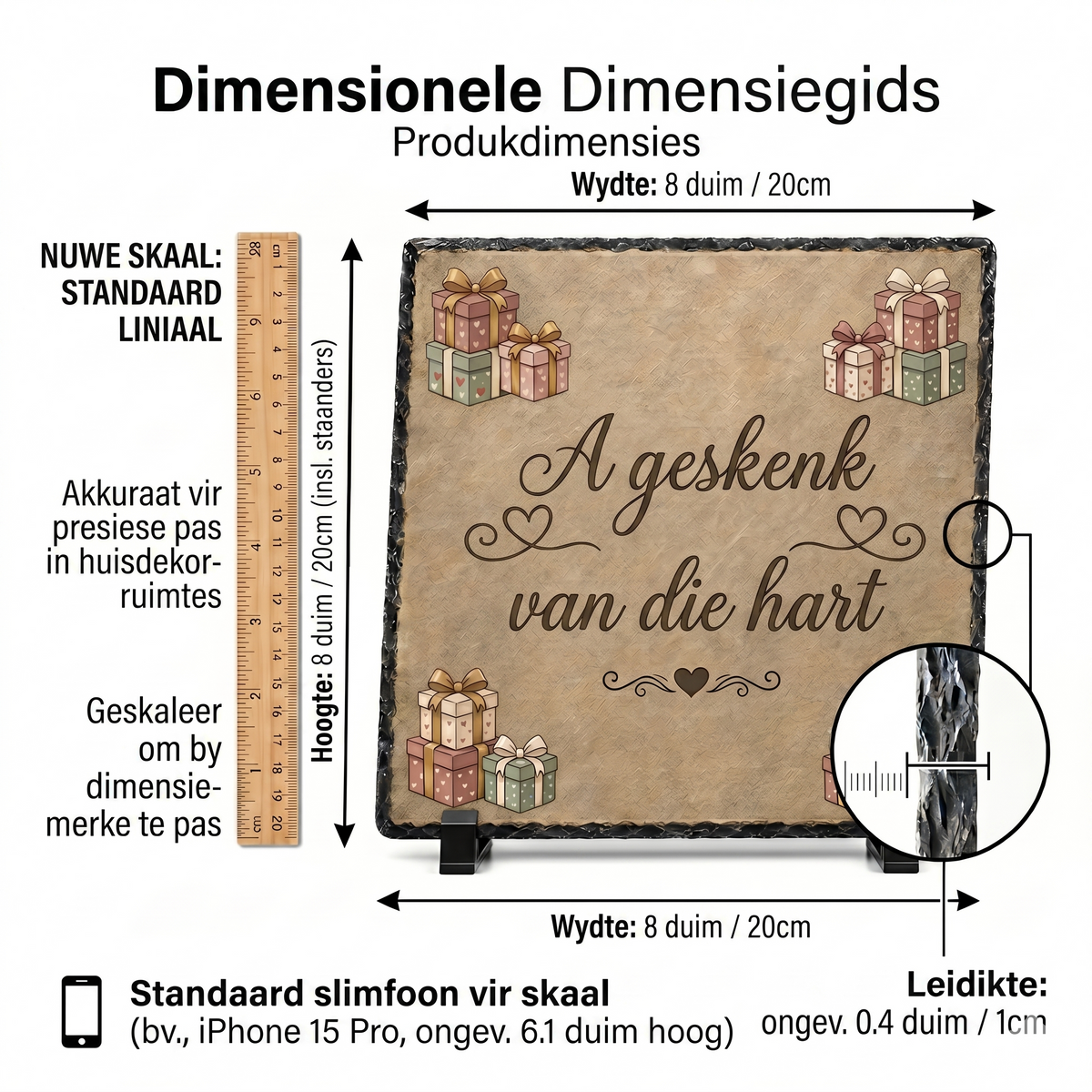 Aan My Dogter Rock Slate Plaque – Inspirerende Geskenk van Pappa