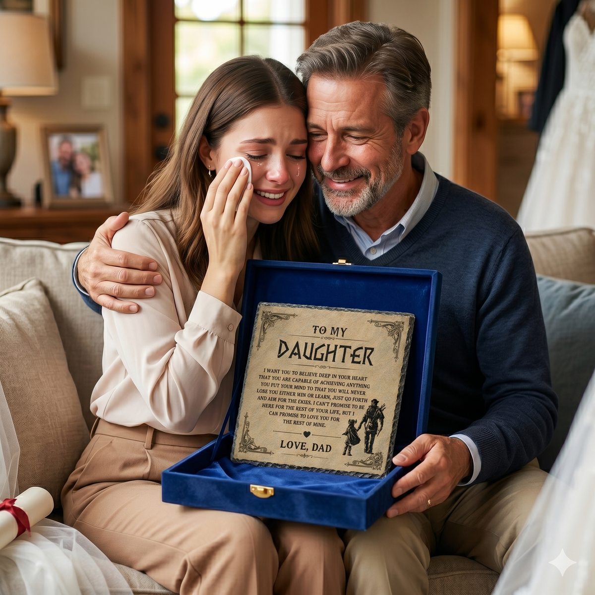 To My Daughter Rock Slate Plaque – Inspirational Gift from Dad