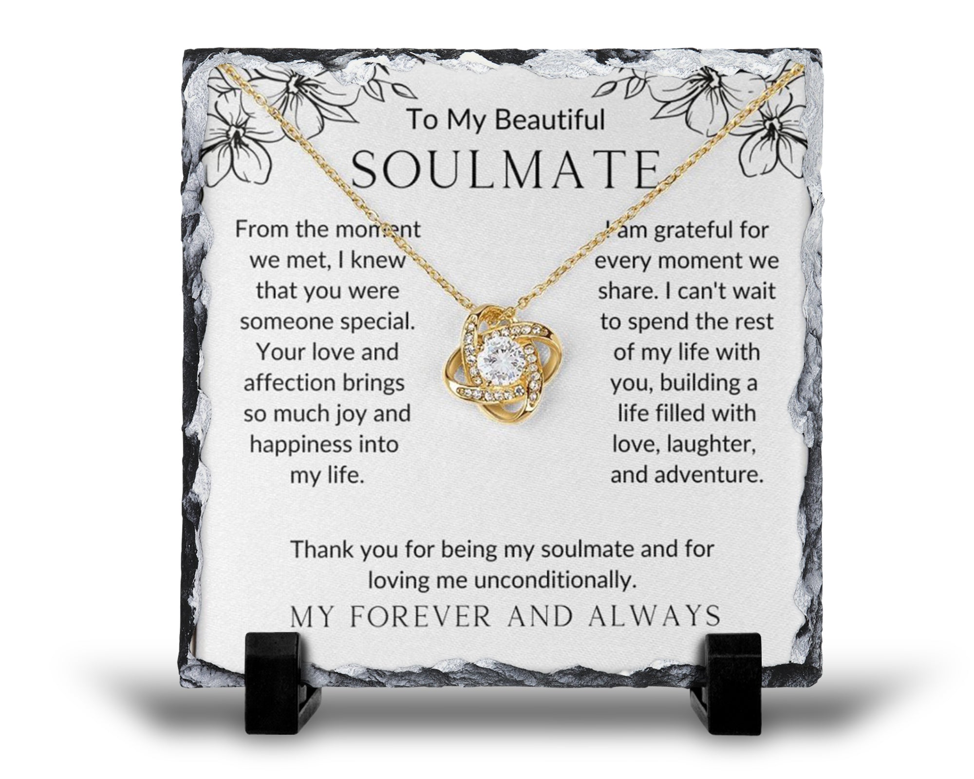 To My Beautiful Soulmate My Forever And Always Gift Rock Slate