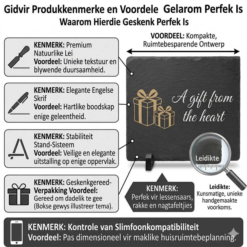 Aan My Dogter Rock Slate Plaque – Inspirerende Geskenk van Pappa