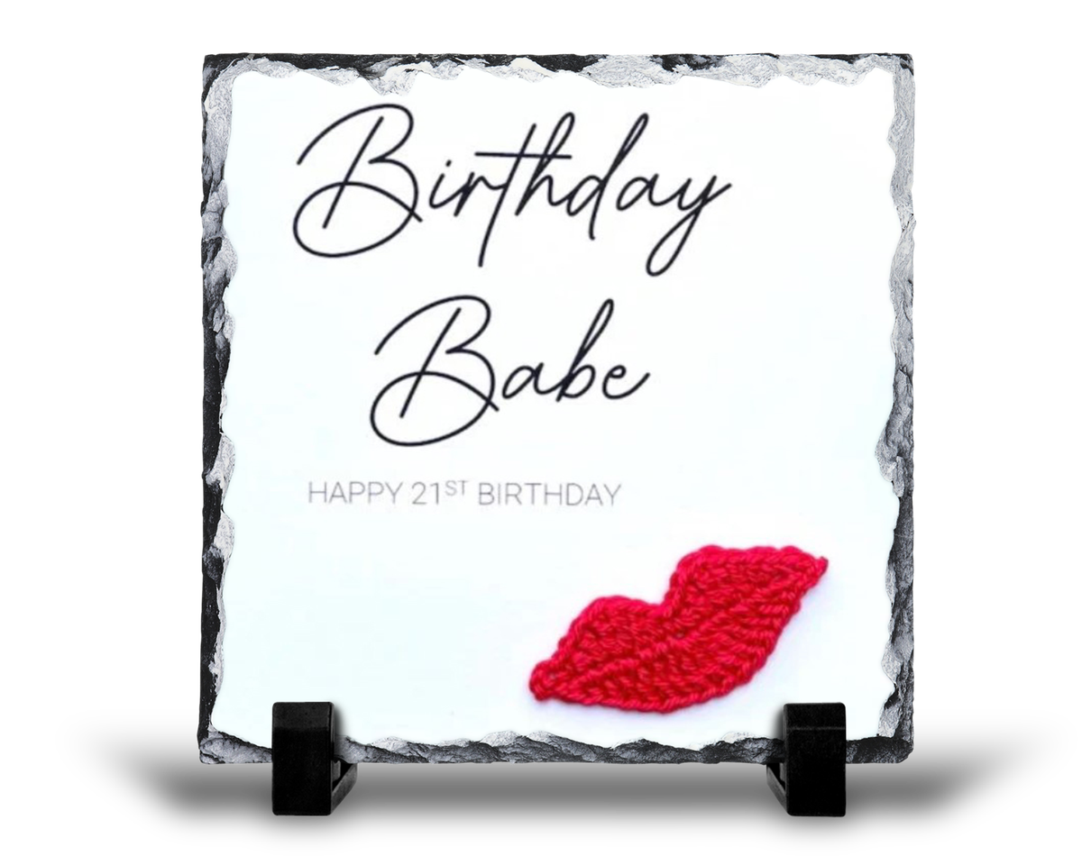 Happy 21st Birthday Babe Gift Rock Slate