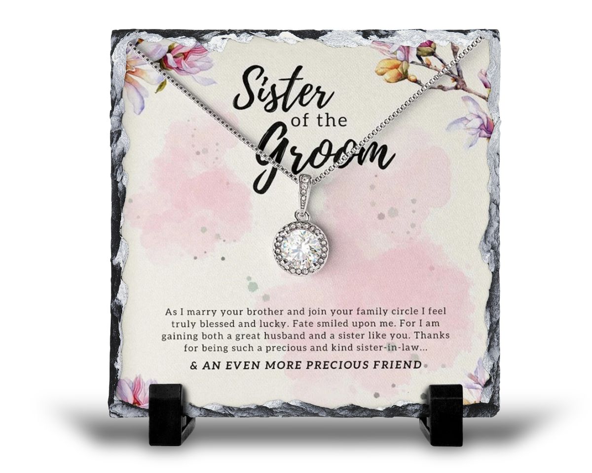 Sister Of The Groom Wedding Day Sister-in-law Gift Rock Slate