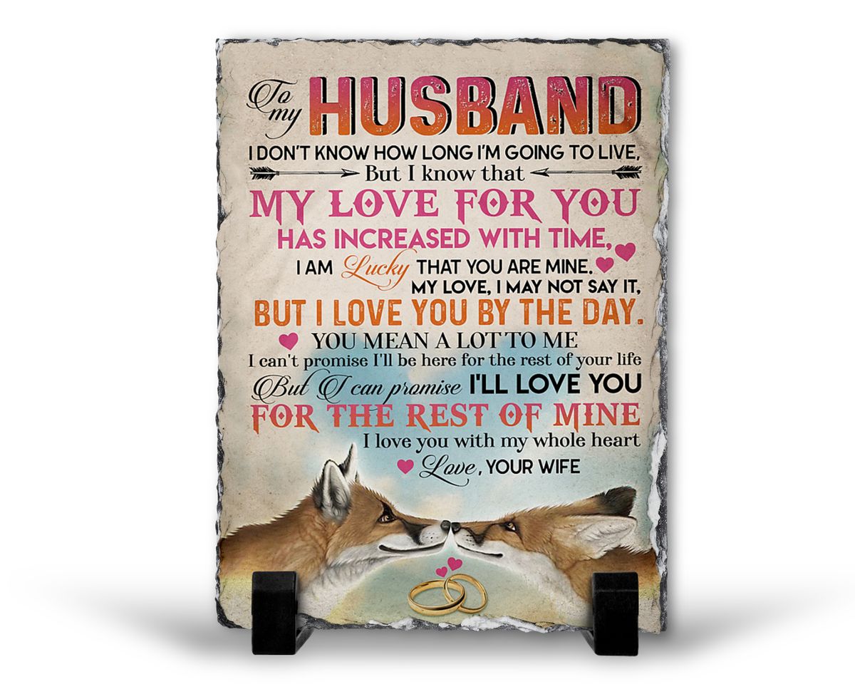 To My Husband MY LOVE Anniversary Gift Rock Slate