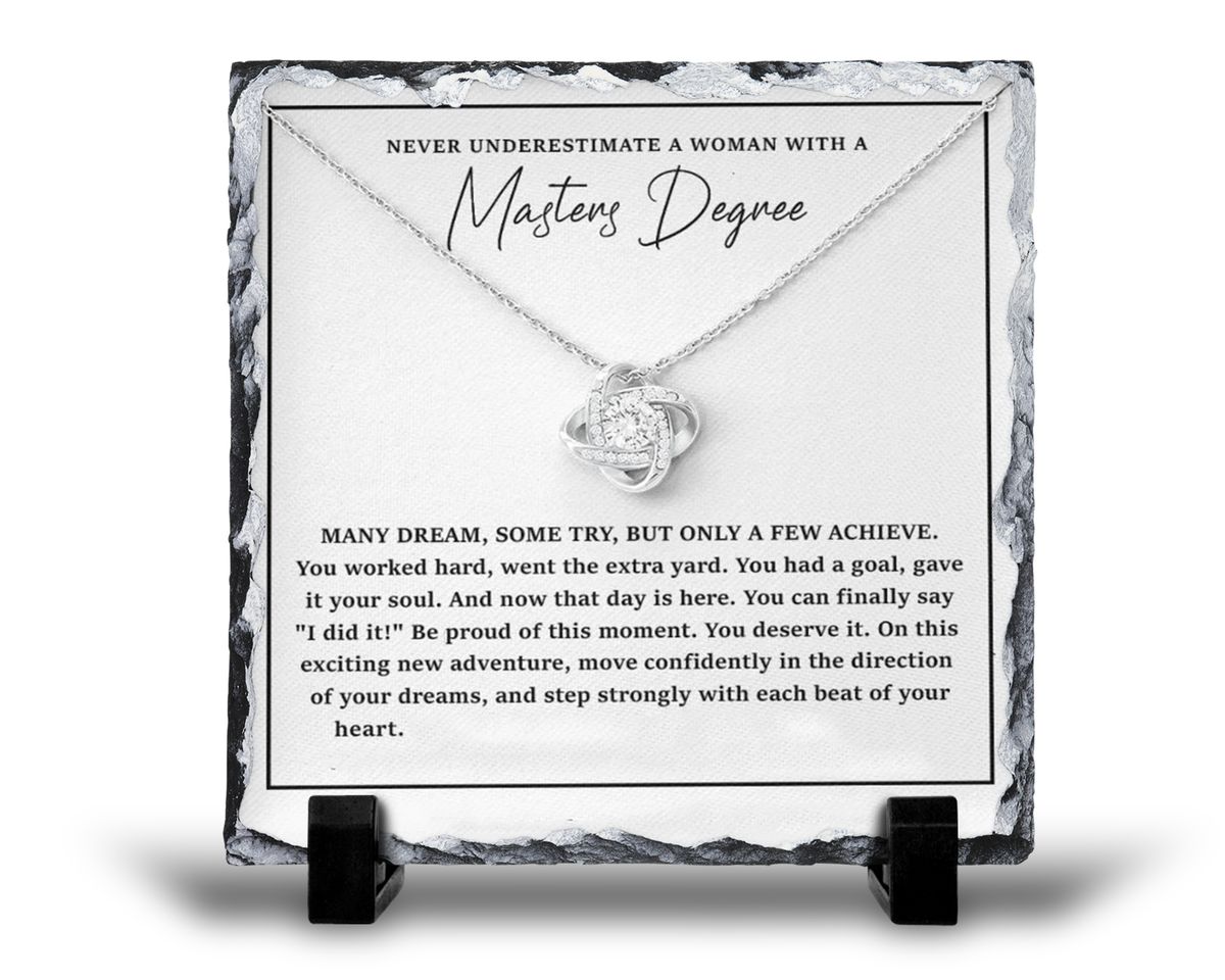 A Woman With A Masters Degree Graduation Gift Rock Slate