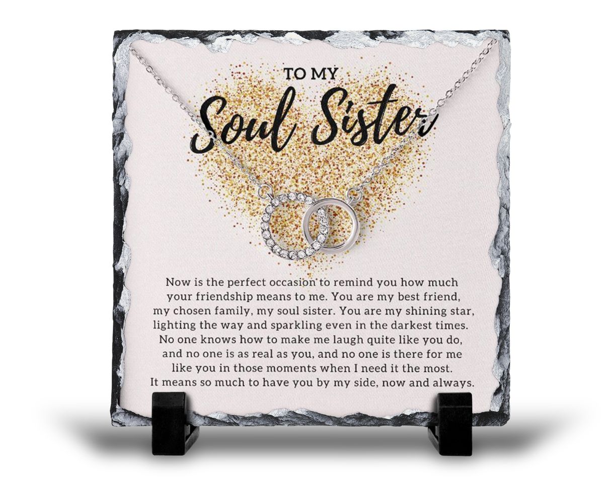 To My Soul Sister Best Friend Gift Rock Slate