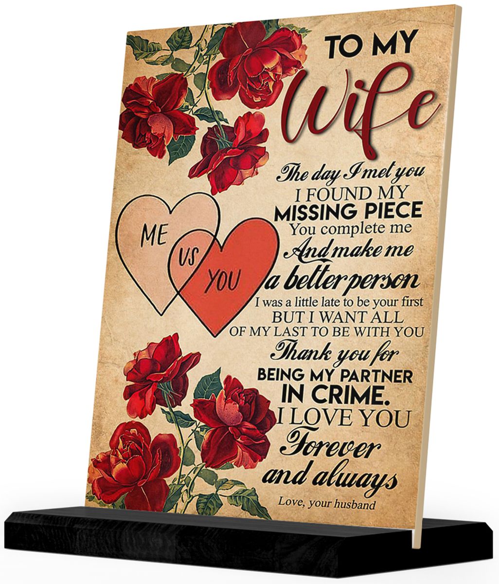 To My Wife MIISING PIECE Anniversary Gift Ceramic Tile